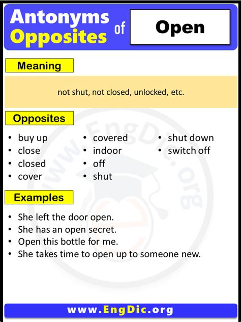 antonyms open|opposite of open.